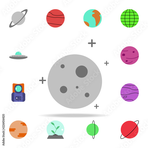 planet moon and stars colored icon. Colored Space icons universal set for web and mobile