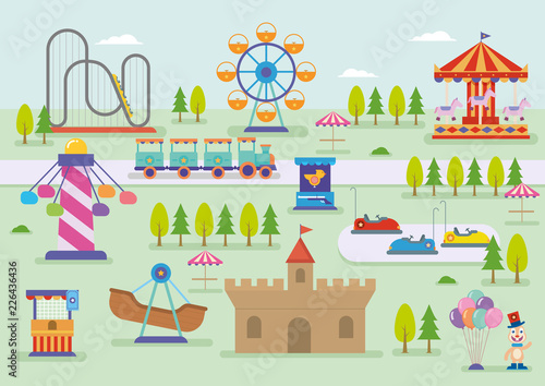 amusement park vector landscape