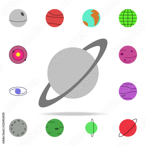 Saturn colored icon. Colored Space icons universal set for web and mobile