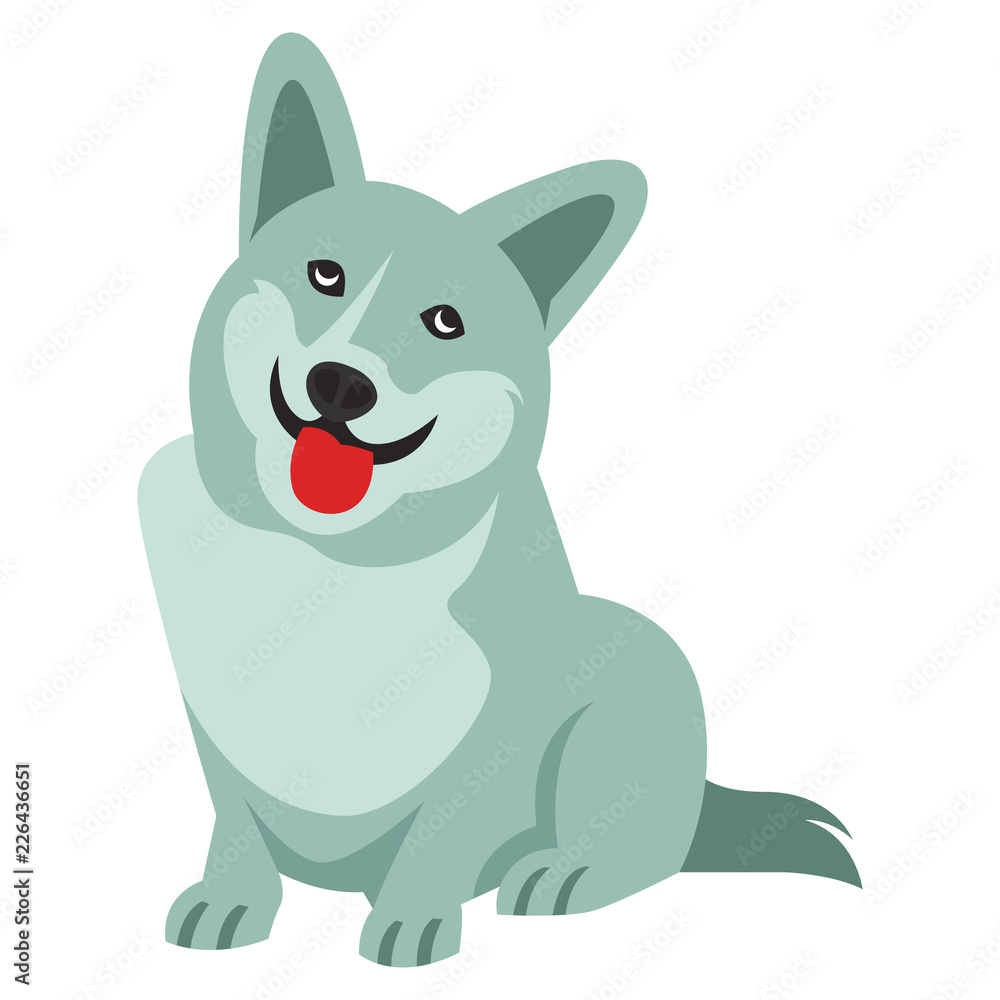 Fototapeta premium Funny little dog vector illustration