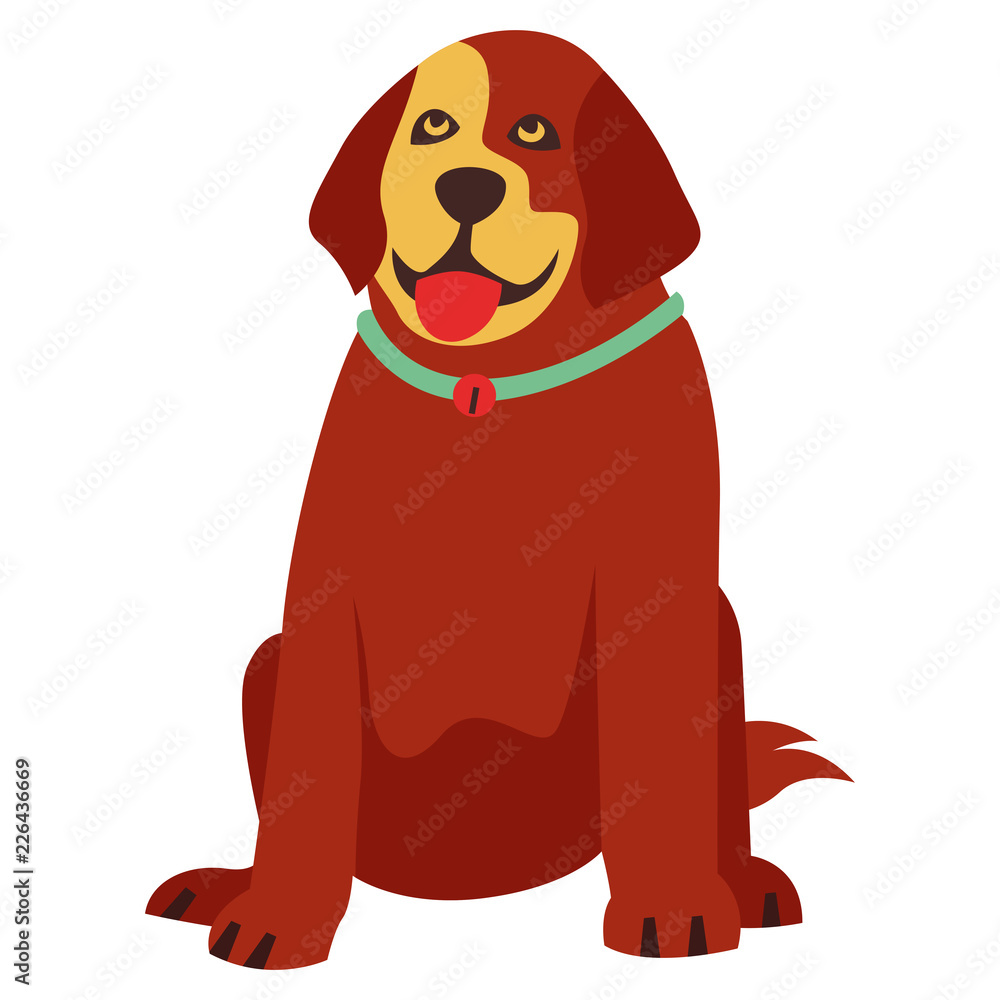 Red Dog in flat vector style Red Dog in flat vector style