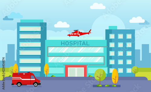 Hospital building vector