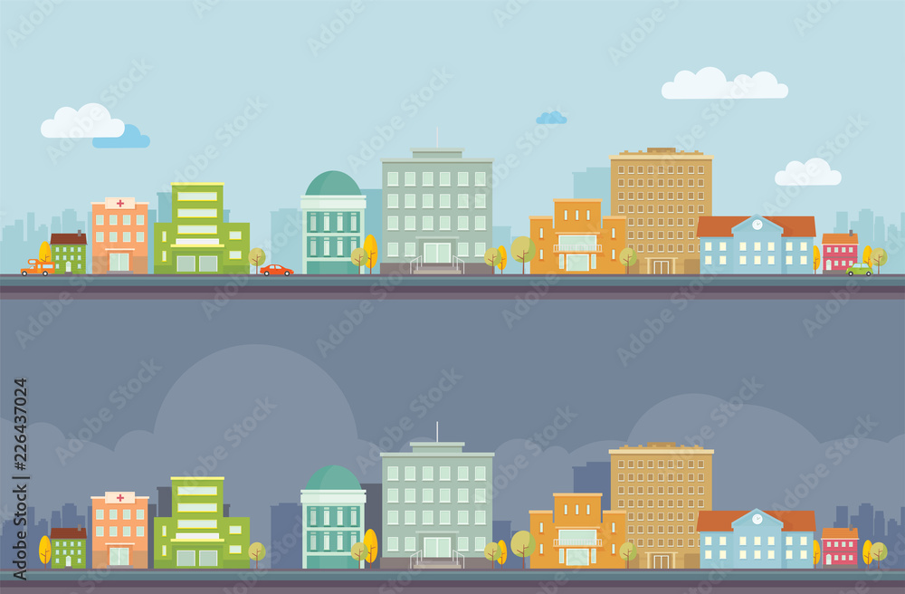 Vector illustration of Modern Colorful cityscape