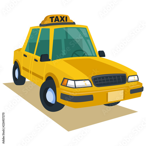 Yellow cab in vector cartoon style