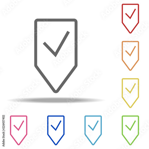 tag checked icon. Elements of Navigation in multi colored icons. Simple icon for websites, web design, mobile app, info graphics