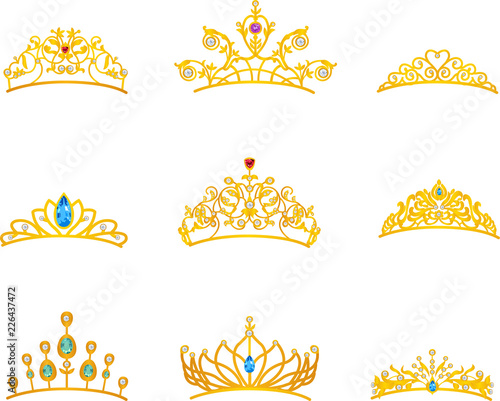 Beautiful tiara gold with different size and model photo