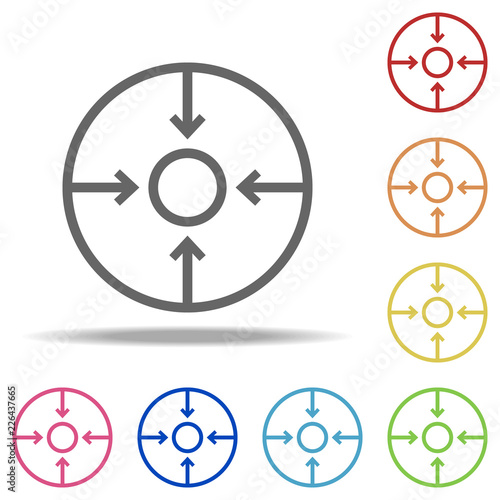 sight with arrows icon. Elements of Navigation in multi colored icons. Simple icon for websites, web design, mobile app, info graphics