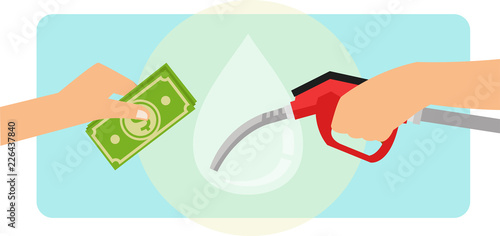 Paying Gasoline Fuel using cash money