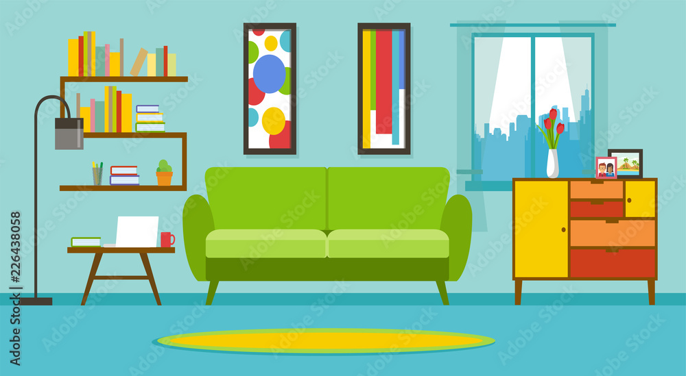 Apartment Living Room Interior vector
