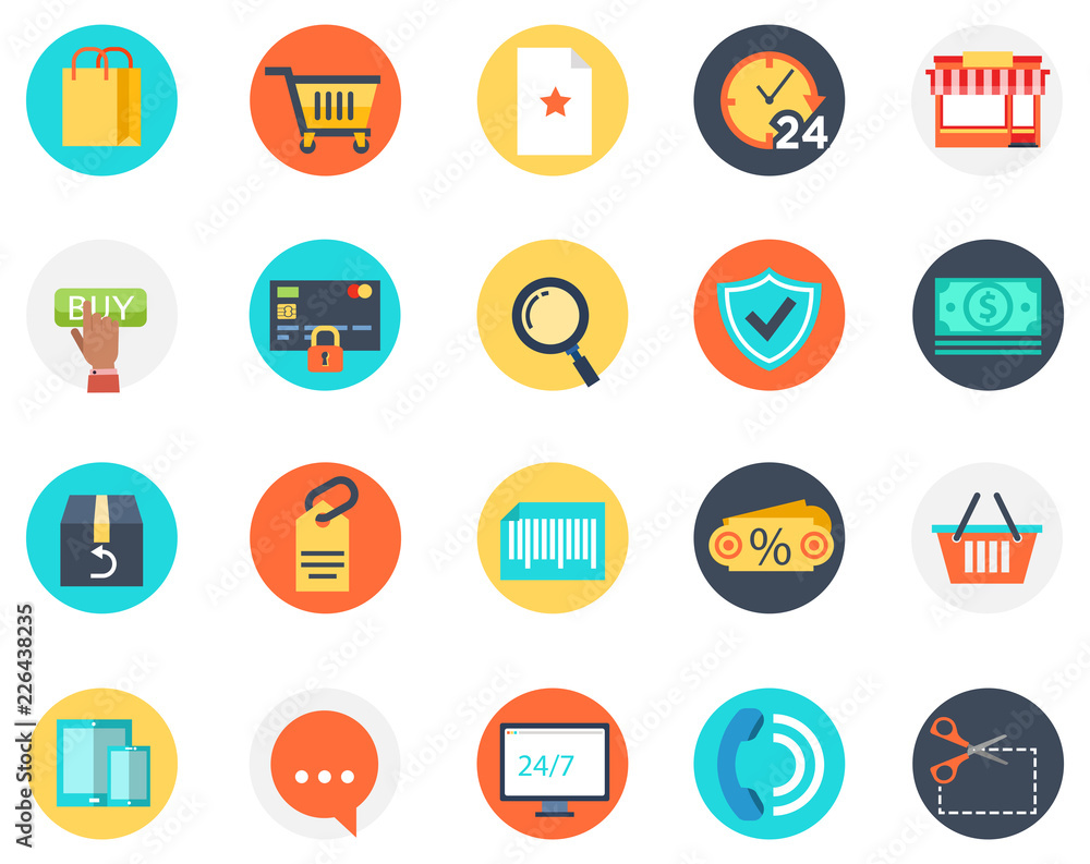Vector illustration of e-commerce icon, online shoping, business, payment and many more Vector illustration of e-commerce icon, online shoping, business, payment and many more