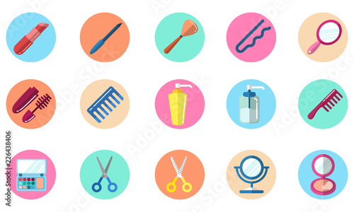 Set of makeup icon with different type