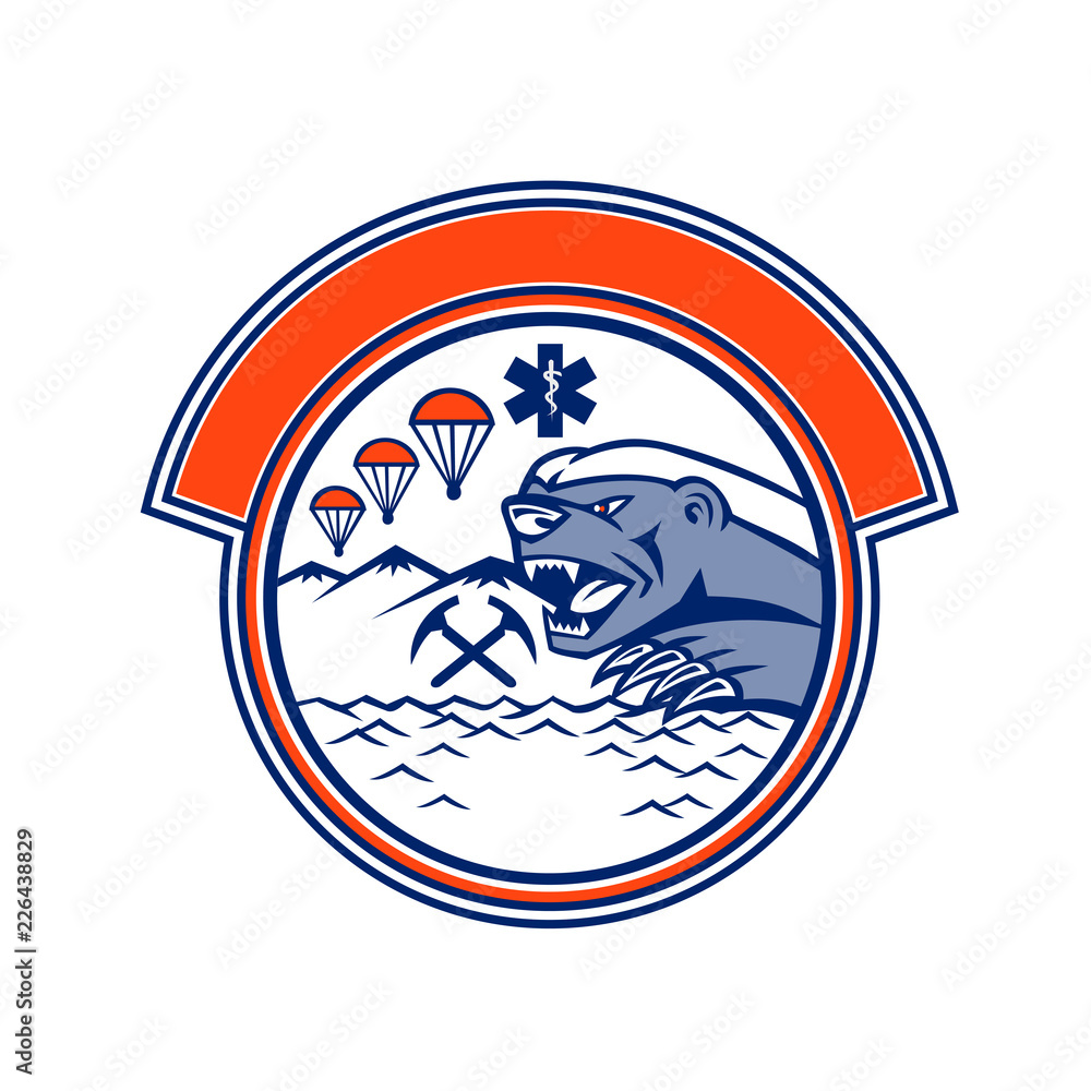 Honey Badger Land Sea Air Rescue Mascot Honey Badger Land Sea Air Rescue Mascot