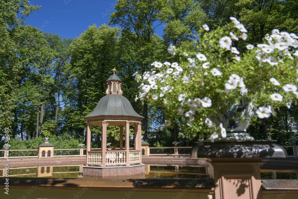  Arbor on a lake in the Summer Garden in St. Petersburg