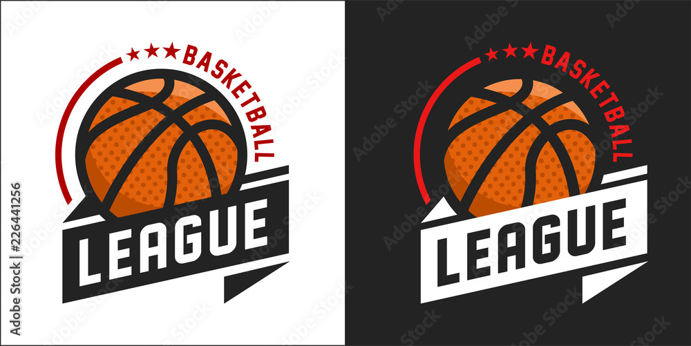 Illustration of modern basketball league logo Stock Vector | Adobe Stock