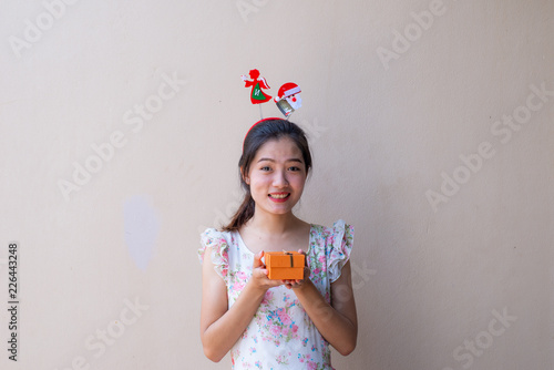 Portrait of beautiful girl in christmas festival