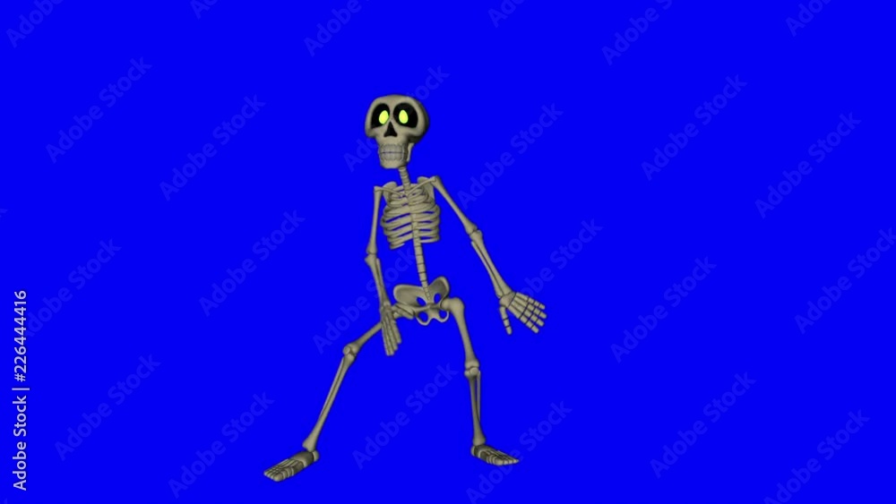 Cartoon Skeleton Dance Animation (Blue Screen) Cartoon Skeleton Dance Animation (Blue Screen)