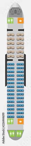 Narrow body Aircraft Seat Map