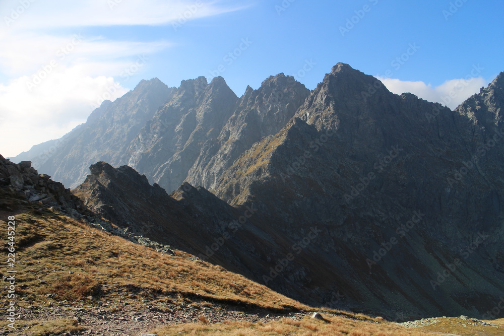 View from sadle under Kôprovský štít peak (2363 m) in Mengusovska dolina valley, High Tatras, Slovakia