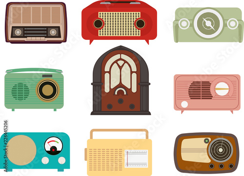 Vintage radio set vector