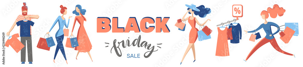 Set of isolated people on shopping. Isometric flat graphics. Com Set of isolated people on shopping. Isometric flat graphics. Com