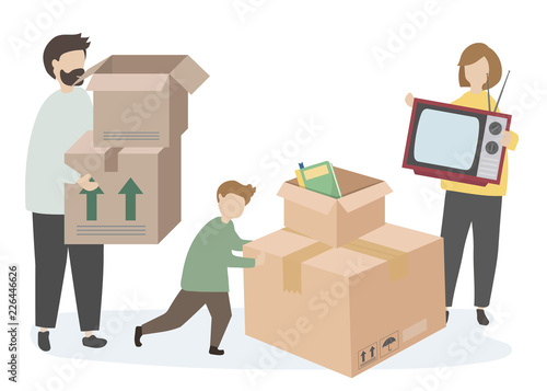 Family moving to a new home