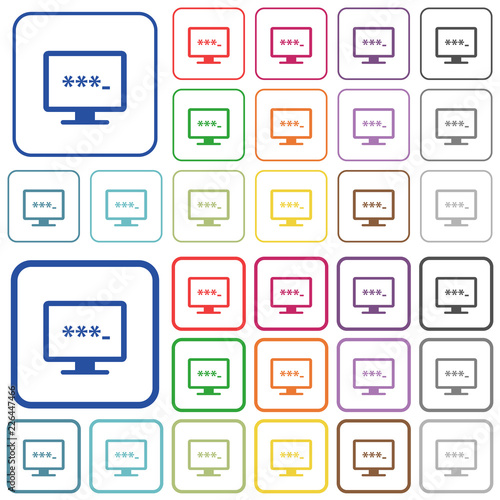 Entering to application outlined flat color icons