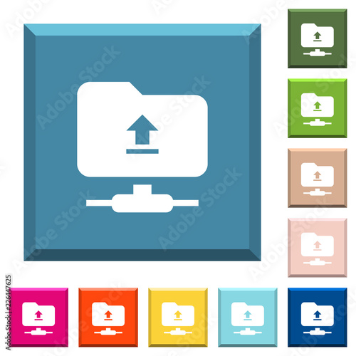 Upload to ftp white icons on edged square buttons