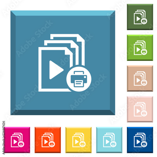 Print playlist white icons on edged square buttons