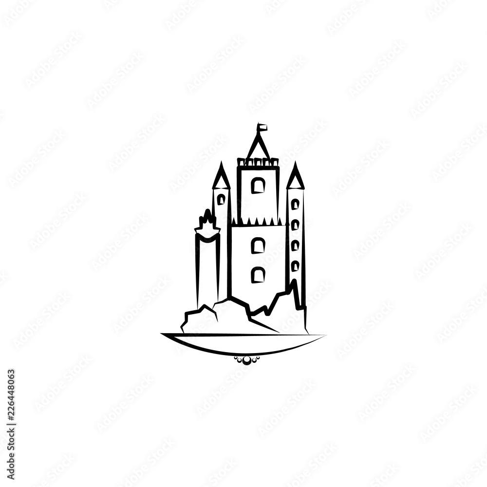 castle icon. Element of landscape icon for mobile concept and web apps. Hand drawn castle icon can be used for web and mobile castle icon. Element of landscape icon for mobile concept and web apps. Hand drawn castle icon can be used for web and mobile