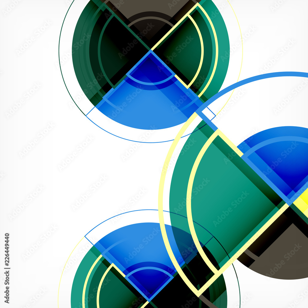 Obraz premium Creative circles geometric abstract background with 3d effect