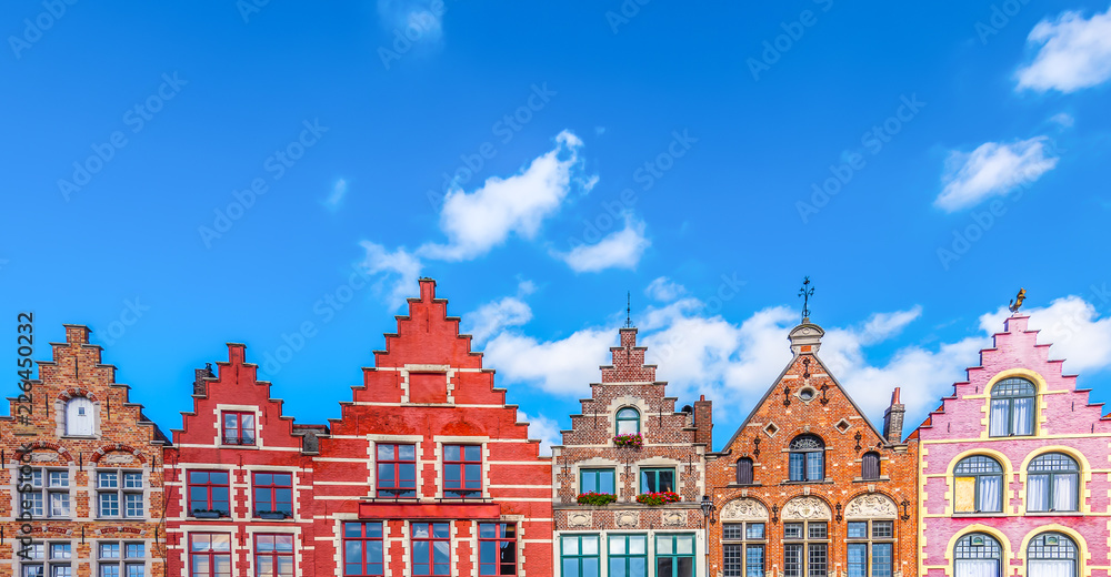 Colorful houses in Bruges.