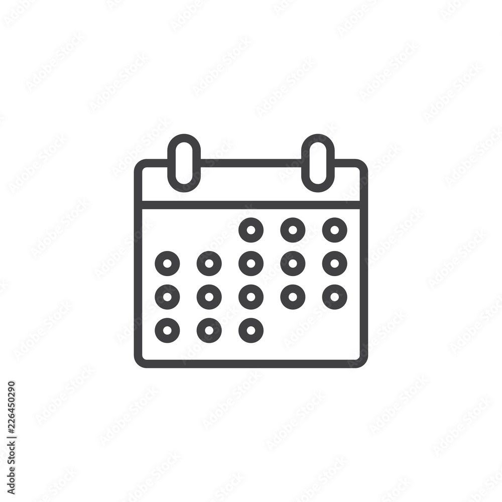 Calendar page outline icon. linear style sign for mobile concept and web design. Agenda simple line vector icon. Symbol, logo illustration. Pixel perfect vector graphics Calendar page outline icon. linear style sign for mobile concept and web design. Agenda simple line vector icon. Symbol, logo illustration. Pixel perfect vector graphics