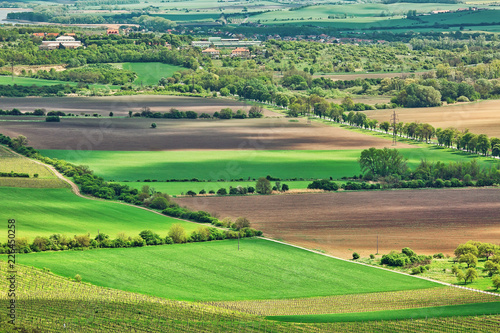 Rural landscape in Southern Moravia, Czech Republic. Aerial view. © e_polischuk