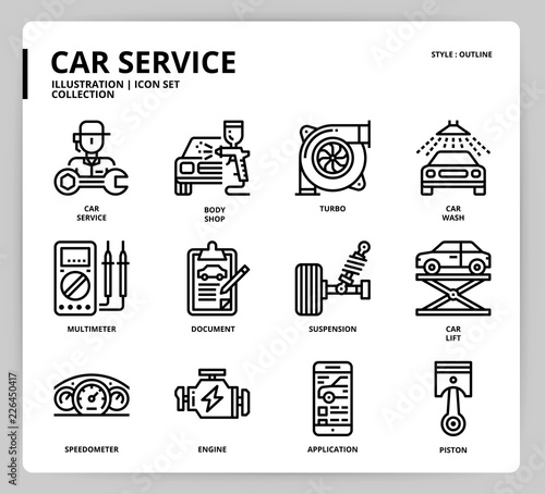 Car service icon set