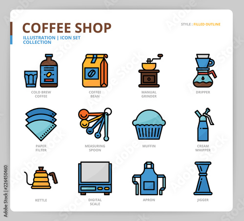 Coffee icon set