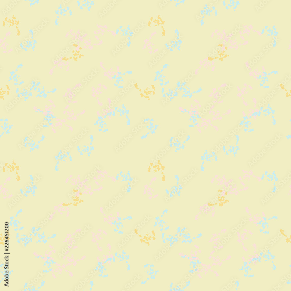 UFO military camouflage seamless pattern in light blue, yellow and pink colors