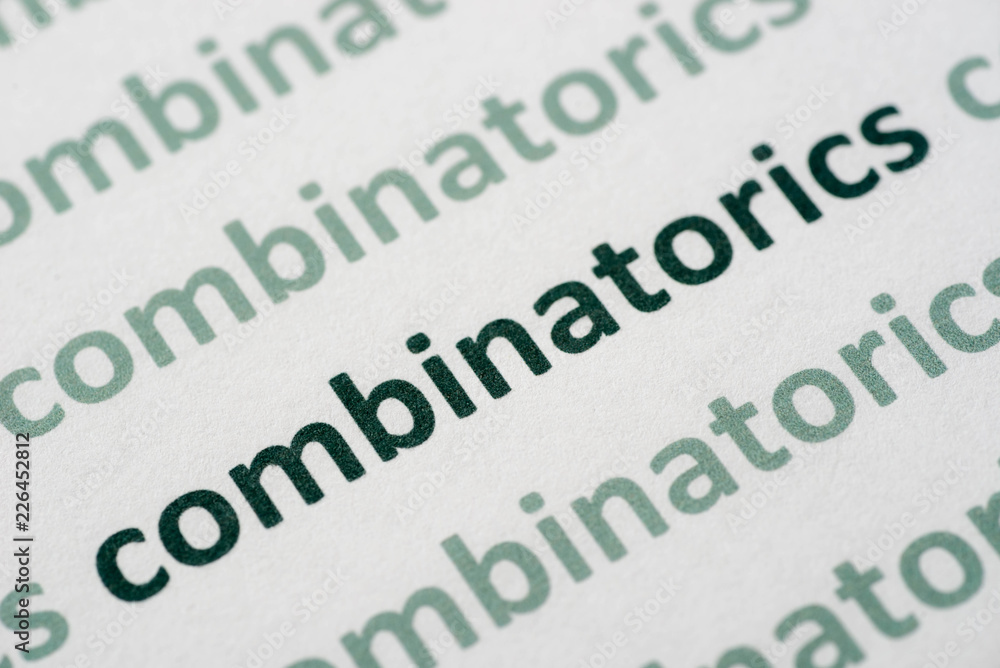 Fototapeta premium word combinatorics printed on paper macro