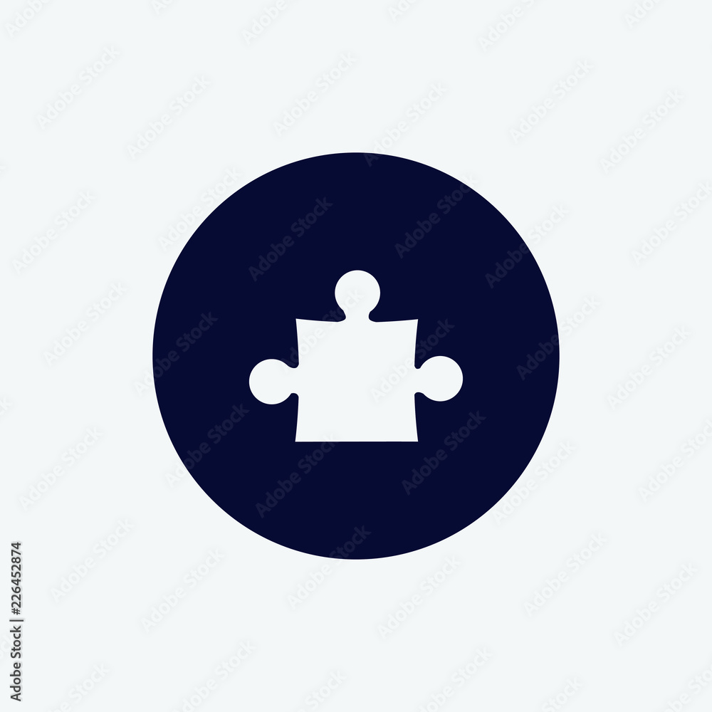 puzzle icon, vector illustration. round flat icon puzzle icon, vector illustration. round flat icon