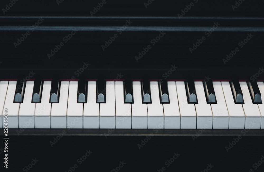 Close up detail of the piano keyboard. World of music Close up detail of the piano keyboard. World of music