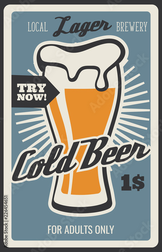 Beer bar and brewery drinks, vector