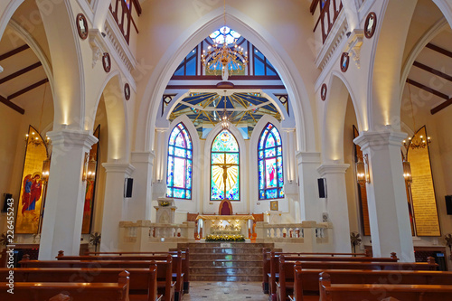 Interior christian church Kensington in Khoayai, Thailand. 