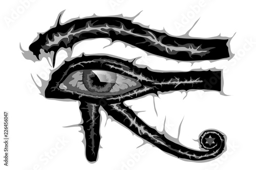 hand drawn vector all-seeing Eye of Horus. 