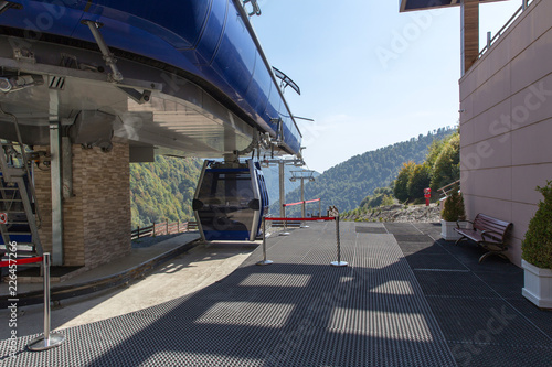 Cable car station in the ski resort
