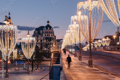 Winter Moscow before Christmas and New Year. Moscow, Russia