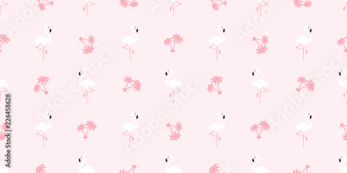 Flamingo seamless pattern vector pink Flamingos exotic bird palm tree coconut tropical scarf isolated summer repeat wallpaper tile background cartoon illustration pastel graphic