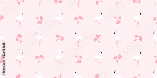Flamingo seamless pattern vector pink Flamingos exotic bird palm tree coconut tropical scarf isolated summer repeat wallpaper tile background cartoon illustration pastel graphic