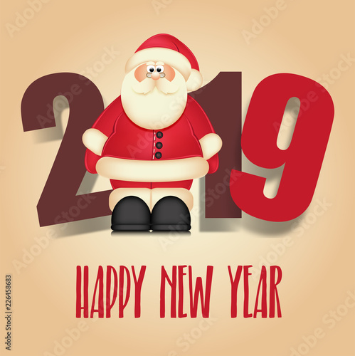 Santa Claus. Happy New Year 2019.