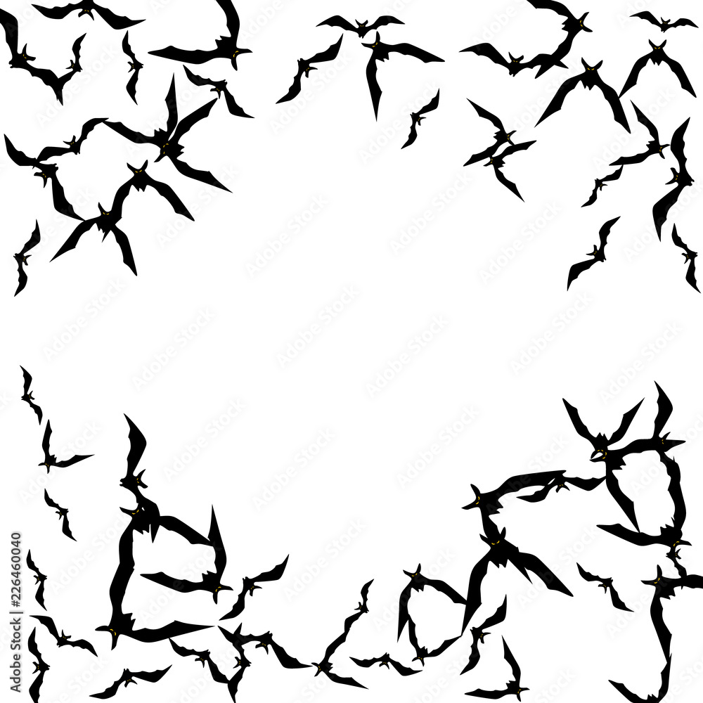 Halloween background with black bats on white. Halloween party card background template. black flying bats. Halloween background with black bats on white. Halloween party card background template. black flying bats.