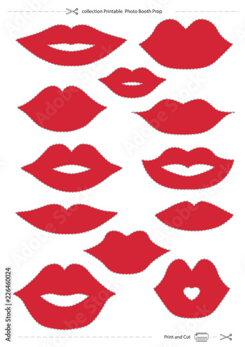 lips collection Printable Photo Booth Prop