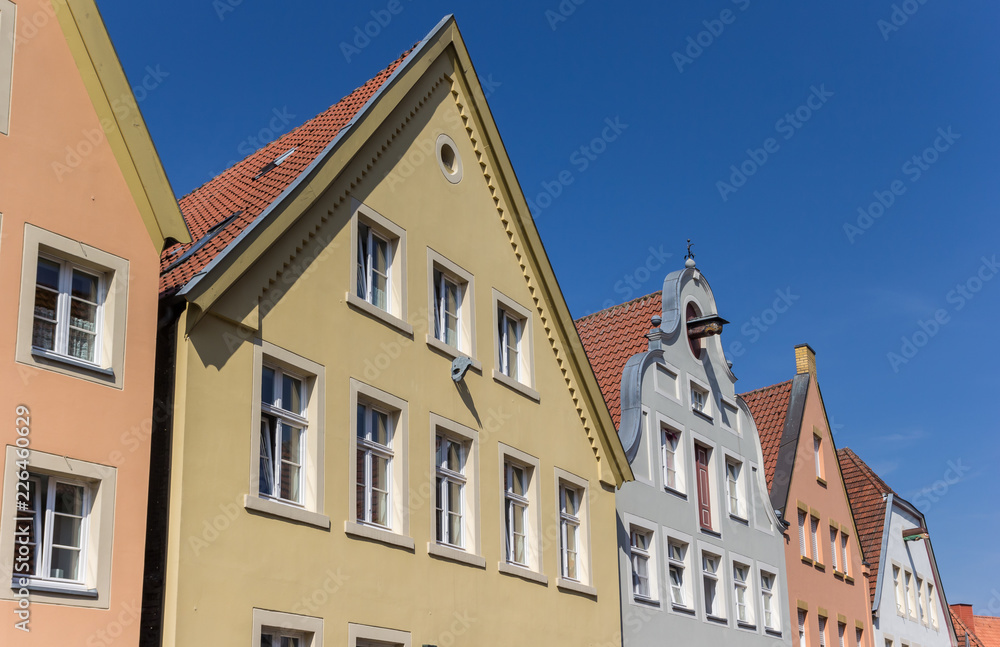 Colorful facades in historic Warendorf, Germany